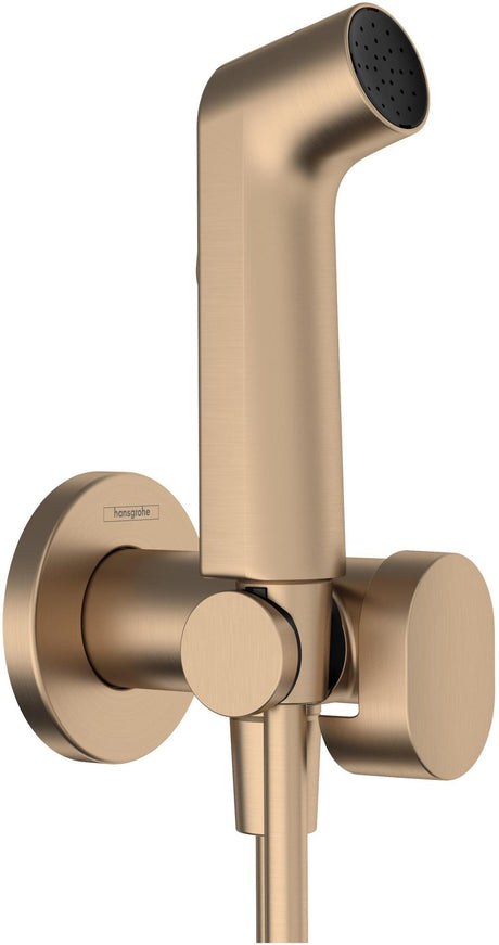 Hansgrohe Handbrause Bidette S für Warmwasser mit Brausehalter und 1250 mm Brauseschlauch