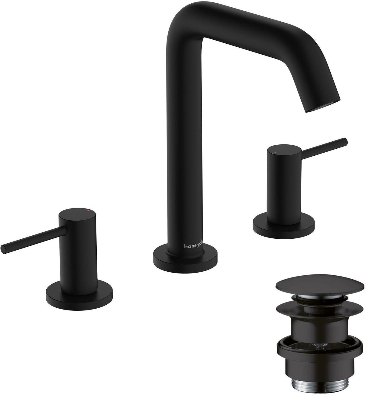 HANSGROHE Tecturis S 3-Loch-Waschtischmischer ComfortZone 150 mit Push-Open Ablaufgarnitur, Chrom