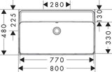 HANSGROHE Waschtisch Xanuia Q 800x480mm weiß mit SmartClean, Hahnloch & Überlauf