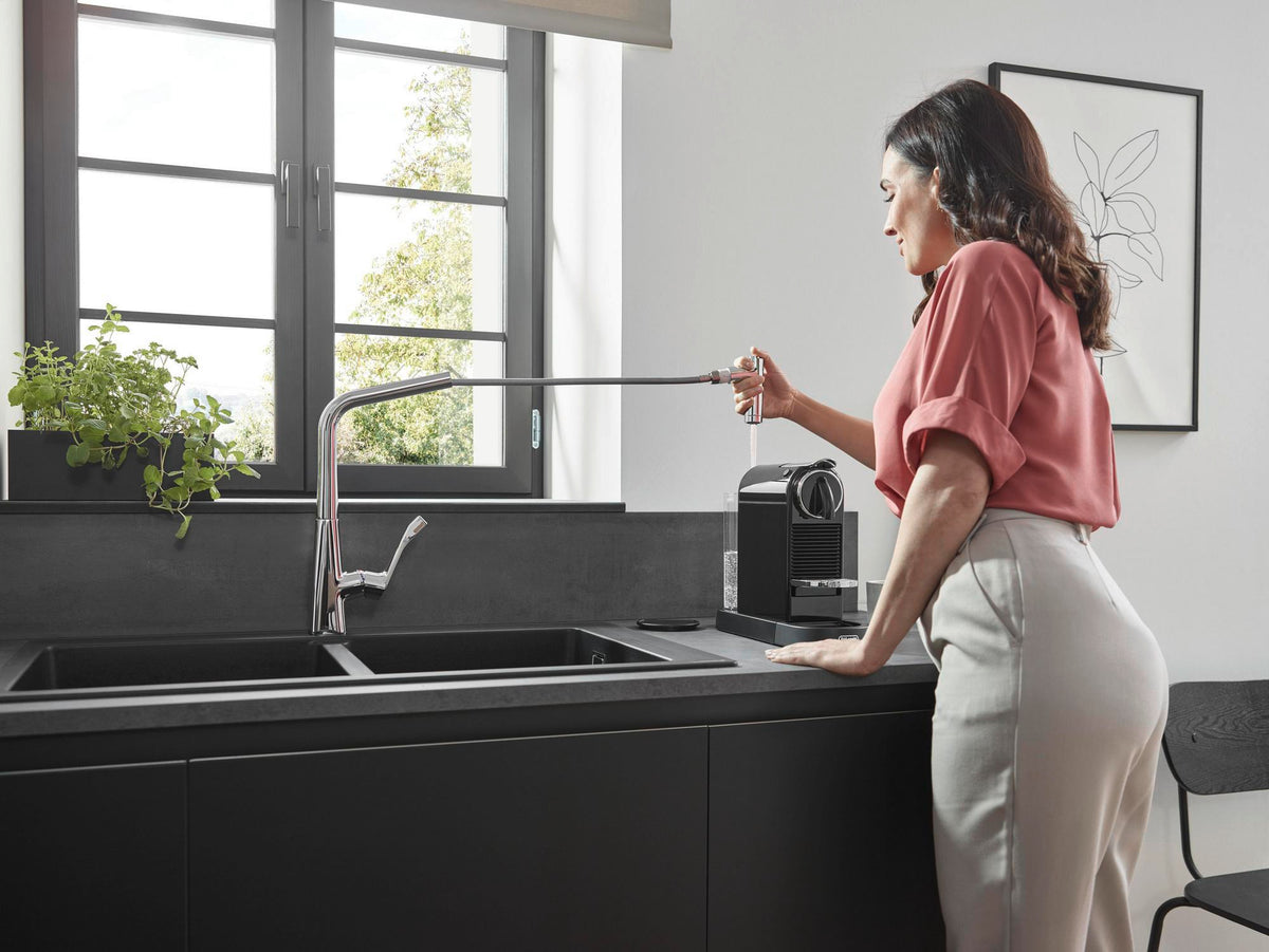 HANSGROHE Metris M71 Einhebel-Küchenmischer 320 mit sBox und Ausziehbrause, Chrom