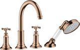 AXOR MONTREUX 4-Loch-Wannenrandarmatur DN 15 mit Handbrause, Thermostat und Wanneneinlauf in Chrom