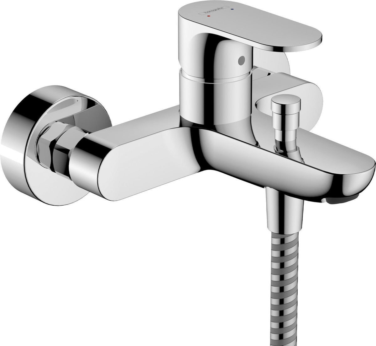 HANSGROHE Rebris S Einhebel-Wannenmischer Aufputz Chrom – Wandmontage, 2 Verbraucher, Temperaturbegrenzung