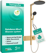 HANSGROHE Duschsystem Raindance Alive S 300 2jet EcoSmart mit Thermostat – Schwarz