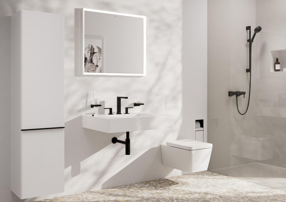 HANSGROHE AddStoris Glashalter Wandmontage Chrom – Mattglas Zahnputzbecher-Halter mit verdeckter Befestigung
