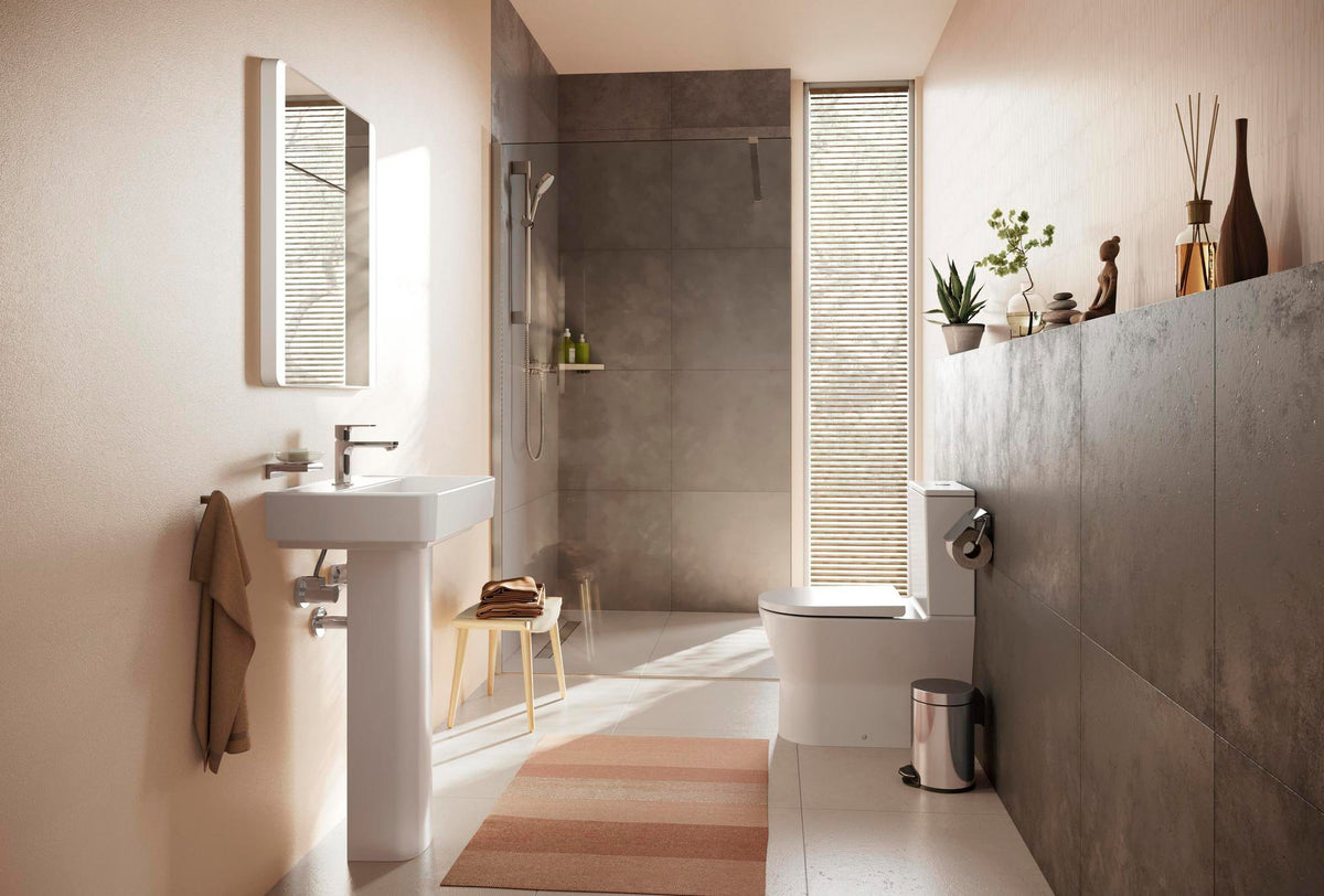 Hansgrohe Xanuia Q Compact Waschtisch 550x370mm mit SmartClean Glasur, Hahnloch und Überlauf