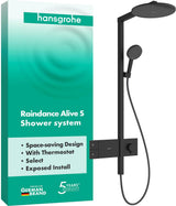 HANSGROHE Raindance Alive S 300 1jet Duschsystem mit Thermostat ShowerSelect Comfort E – Schwarz