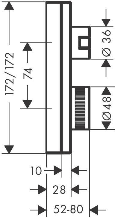AXOR Edge Thermostat Unterputz Fertigset Chrom mit Absperrventil – 1 Verbraucher, thermostatisch