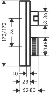 AXOR Edge Thermostat Unterputz Fertigset Chrom mit Absperrventil – 1 Verbraucher, thermostatisch