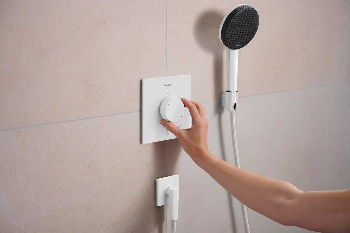 HANSGROHE Ecostat Comfort E Thermostat Unterputz Fertigset für 1 Verbraucher – Temperatur- und Volumensteuerung