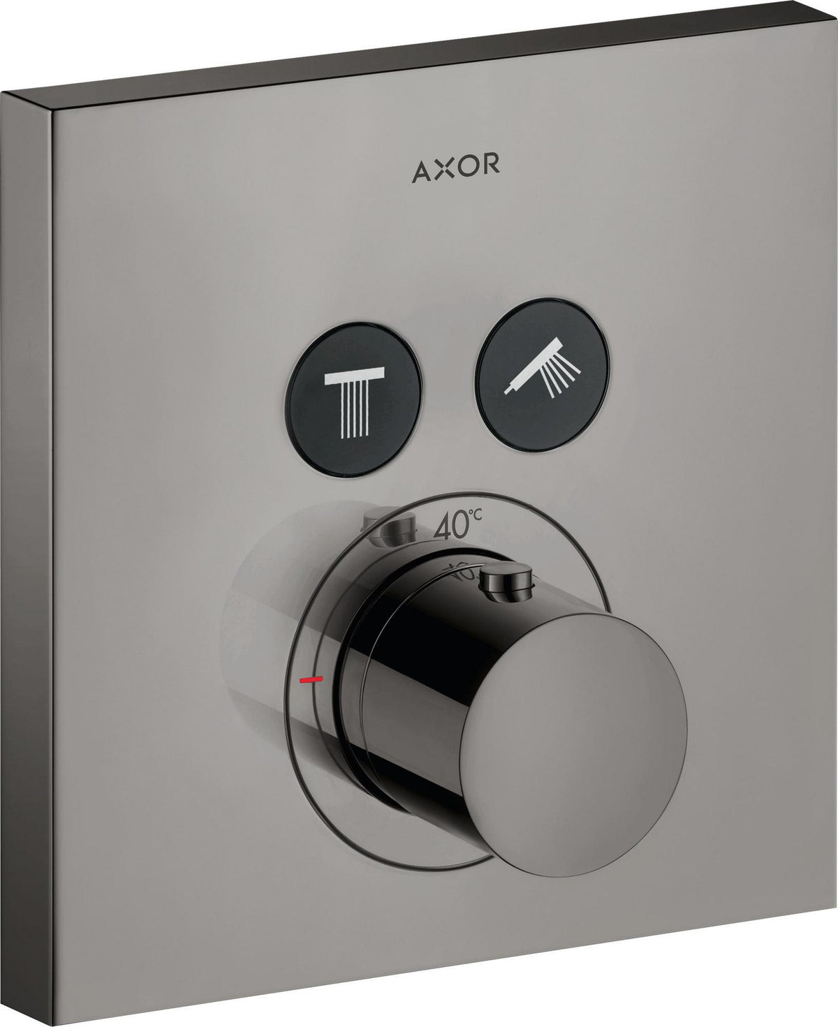 AXOR ShowerSelect Square UP Thermostat für 2 Verbraucher – Chrom, eckig, Select-Button