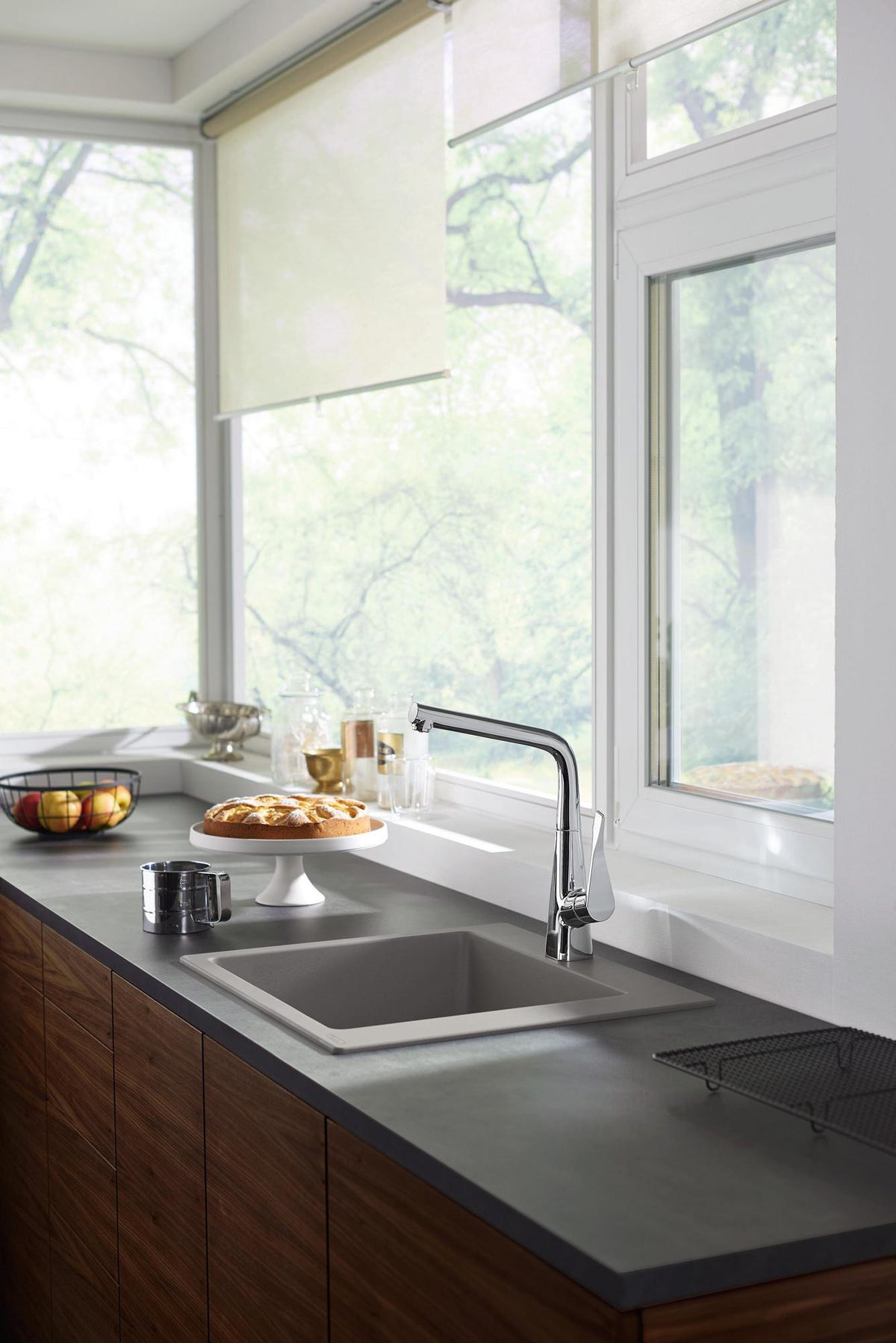 HANSGROHE Einbauspüle S51 450 SilicaTec graphitschwarz 1 Becken 60 cm Unterschrank