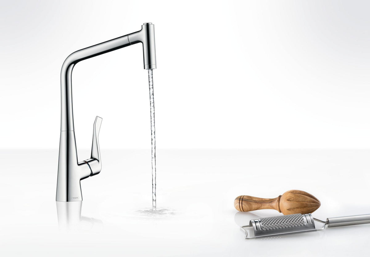 HANSGROHE Metris M71 Einhebel-Küchenmischer DN 15 mit Ausziehbrause, ComfortZone 320, Chrom