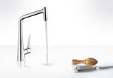 HANSGROHE Metris M71 Einhebel-Küchenmischer DN 15 mit Ausziehbrause, ComfortZone 320, Chrom