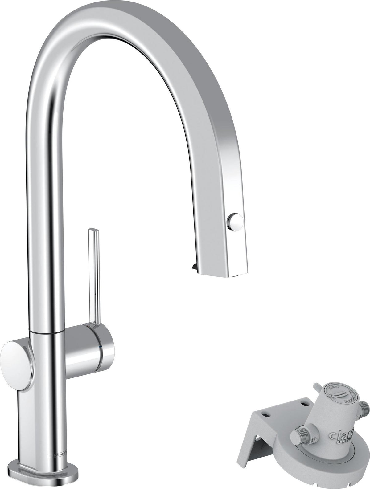 HANSGROHE Aqittura M91 Filtersystem 210 mit Ausziehschlauch – Chrom, 1 Jet, gefiltertes Wasser