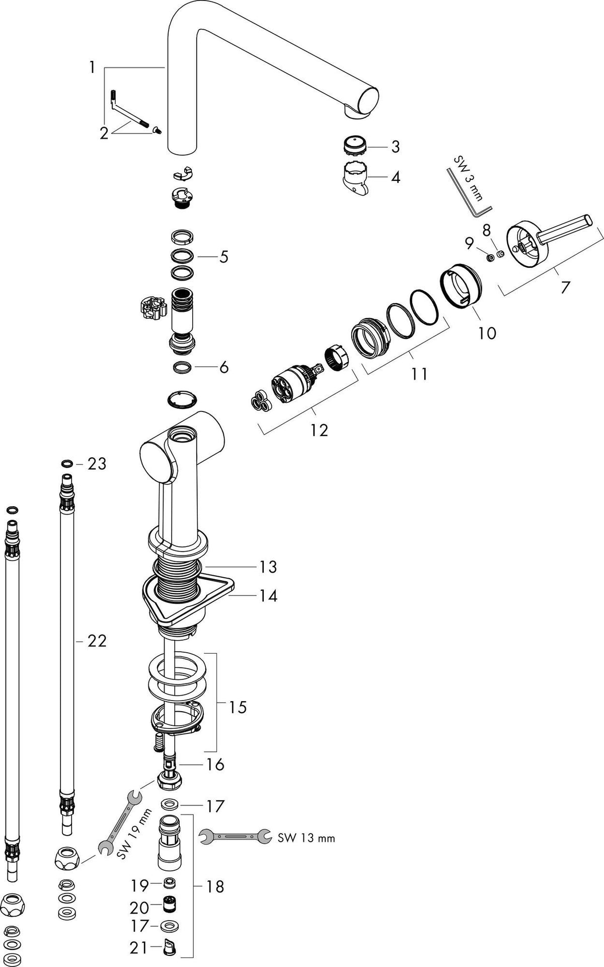 HANSGROHE Talis M54 270 Spültischmischer Niederdruck Chrom – ComfortZone 270