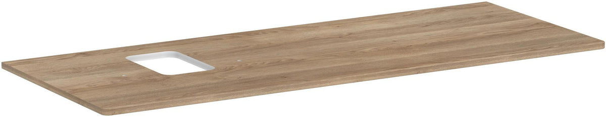 HANSGROHE Xelu Q Konsole 1360 mm weiß hochglanz mit Ausschnitt links und Hahnloch
