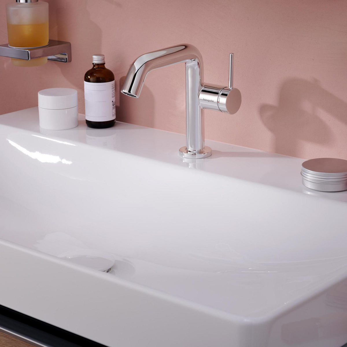 HANSGROHE Tecturis S Einhebel-Waschtischmischer 130 mm Ausladung Push-Open Chrom