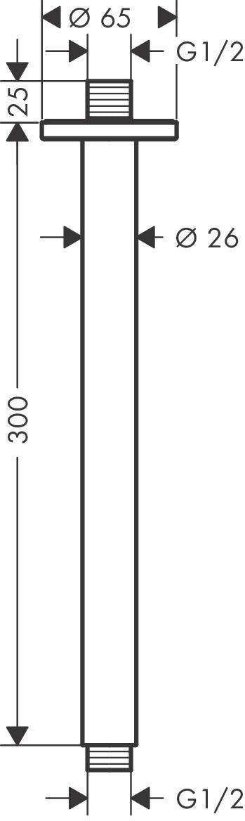 HANSGROHE Deckenanschluss VERNIS Blend Aufputz 100 mm chrom – mit Rosette, Messing