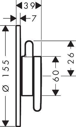 AXOR One Unterputz-Mischer für 1 Verbraucher, chrom – flache Rosette, Keramikmischsystem