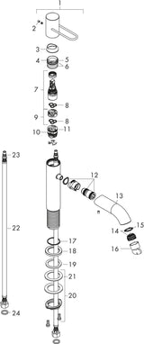 AXOR Uno 70 Waschtisch-Einhandhebelmischer mit Bügelgriff von Hansgrohe – chrom, ComfortZone 70, 5 l/min