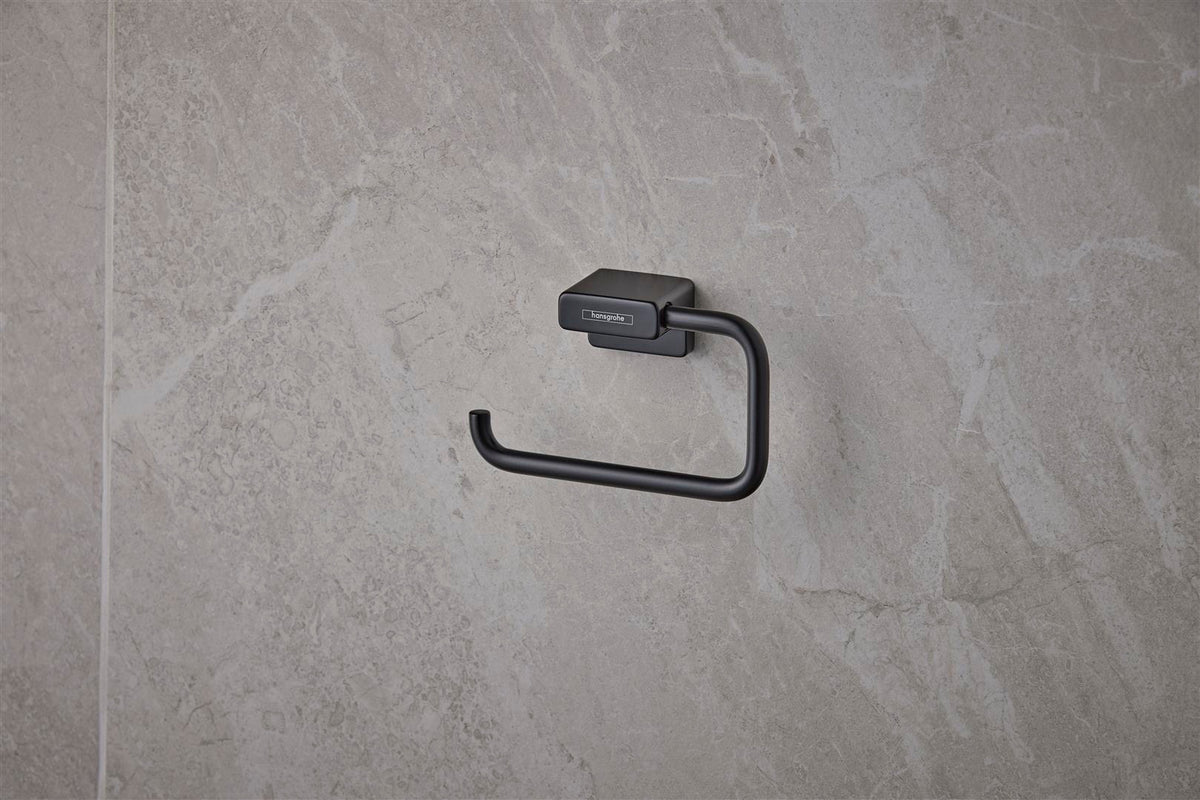 HANSGROHE AddStoris Papierrollenhalter ohne Deckel – Chrom, Wandmontage, verdeckte Befestigung