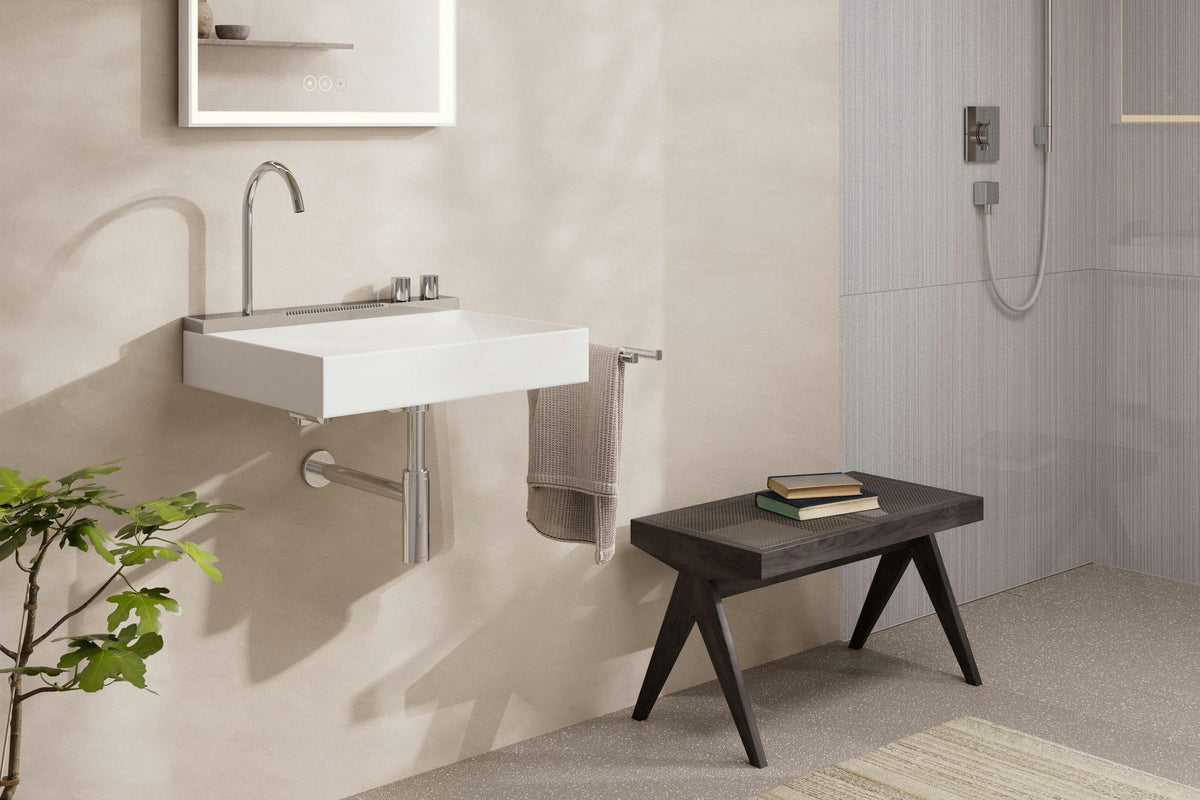 Hansgrohe Designsiphon FLOWSTAR S Chrom – Flaschensiphon DN 32 mit 65–165 mm Verstellweg
