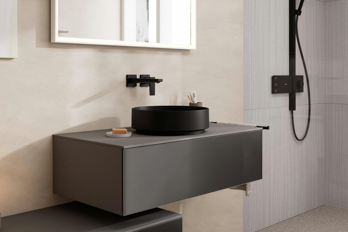 HANSGROHE Xuniva Evo S Aufsatzwaschtisch 400x400mm matt schwarz ohne Hahnloch