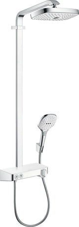 HANSGROHE Showerpipe Raindance Select E 300 mit ShowerTablet Select 300 – Chrom, 2 Strahlarten, Thermostat