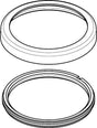 AXOR Rosette Brausehalter 3-/4-Loch Wannenarmatur Chrom 70 mm von Hansgrohe
