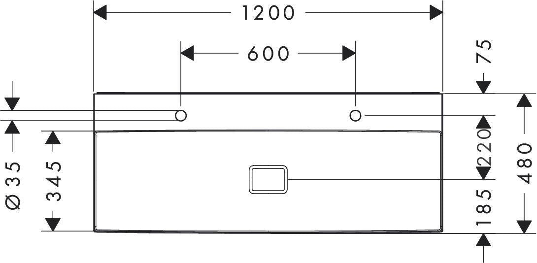 HANSGROHE Aufsatzwaschtisch Xevolos E 1200x480mm weiß mit SmartClean, 2 Hahnlöchern und Ablaufgarnitur