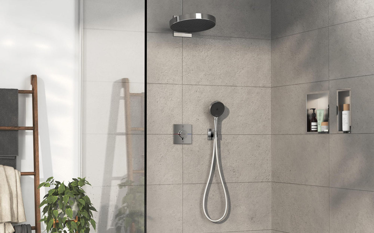 HANSGROHE ShowerSelect Comfort E Thermostat Fertigmontageset UP Chrom für 2 Verbraucher