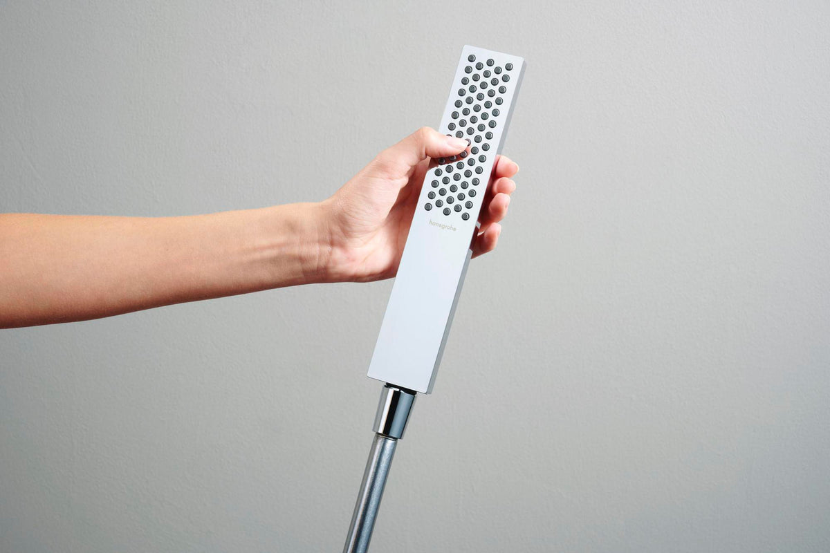 HANSGROHE Stabhandbrause Pulsify E 1jet Chrom – PowderRain Strahlart & QuickClean