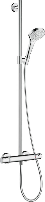 Hansgrohe Croma Select S Multi Semipipe Brausegarnitur mit Thermostat Ecostat Comfort, weiß/chrom