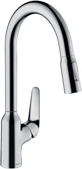HANSGROHE Focus M42 Spültischmischer 220 mit Ausziehbrause, chrom – ComfortZone, 360° Schwenkbereich