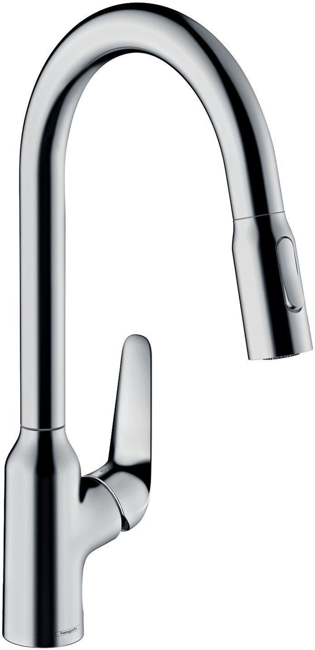 HANSGROHE Focus M42 Spültischmischer 220 mit Ausziehbrause, chrom – ComfortZone, 360° Schwenkbereich