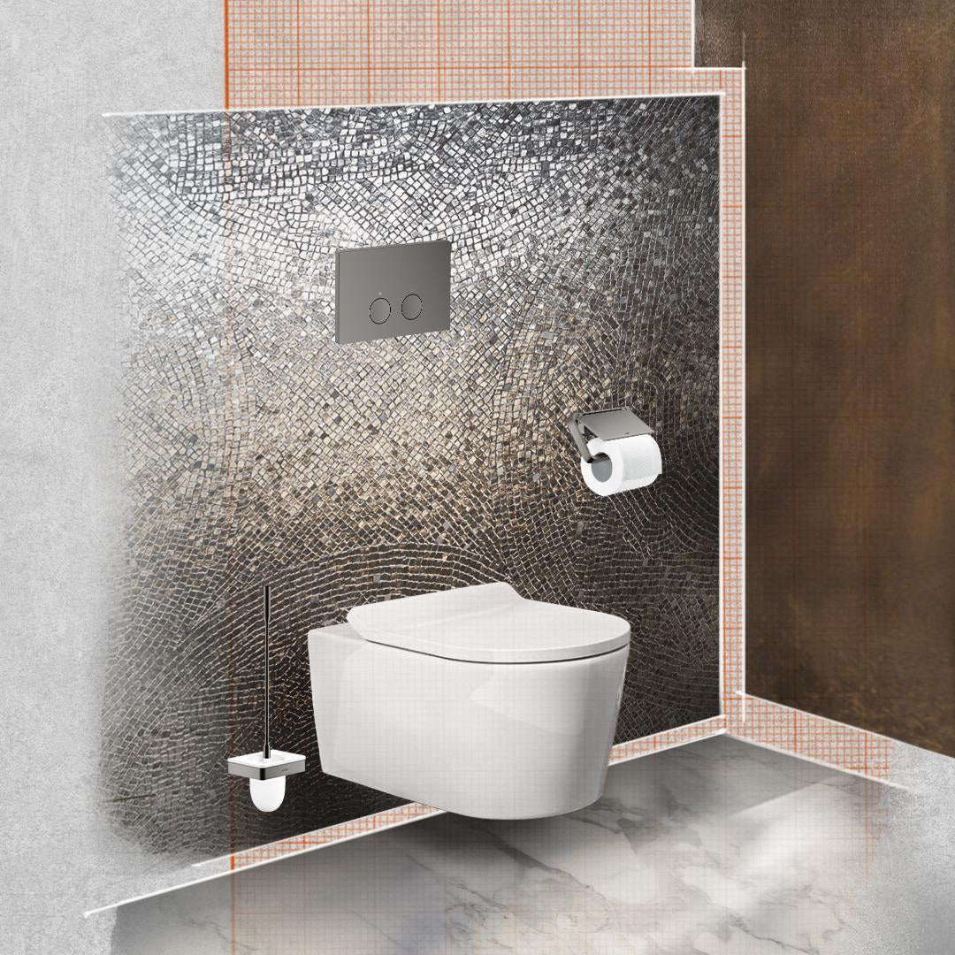 AXOR FlushPlate Drückerplatte für Geberit Sigma – Mechanische Betätigung, Edelstahl gebürstet