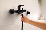 HANSGROHE Rebris S Einhebel-Wannenmischer Aufputz Chrom – Wandmontage, 2 Verbraucher, Temperaturbegrenzung