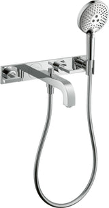 AXOR CITTERIO 3-Loch-Wannenarmatur DN 15 mit Platte, Handbrause & Wanneneinlauf, chrom