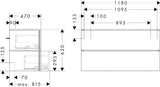 HANSGROHE Waschtischunterschrank Xilesa E 1180x470mm mit 2 Schubkästen und PushOpen