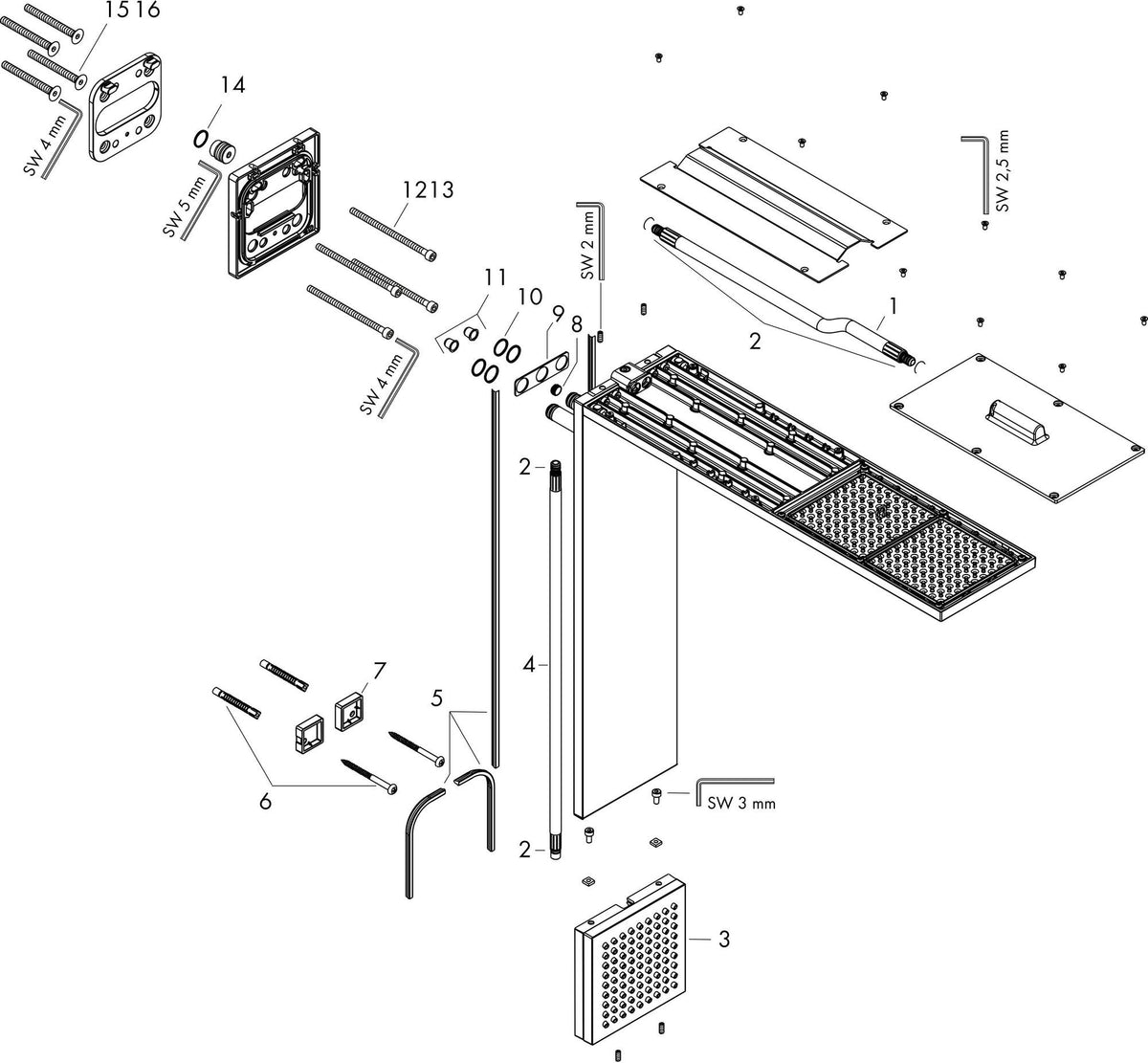 AXOR ShowerComposition 110/220 Brausemodul mit Kopf- und Schulterbrause, 1 Jet, Chrom