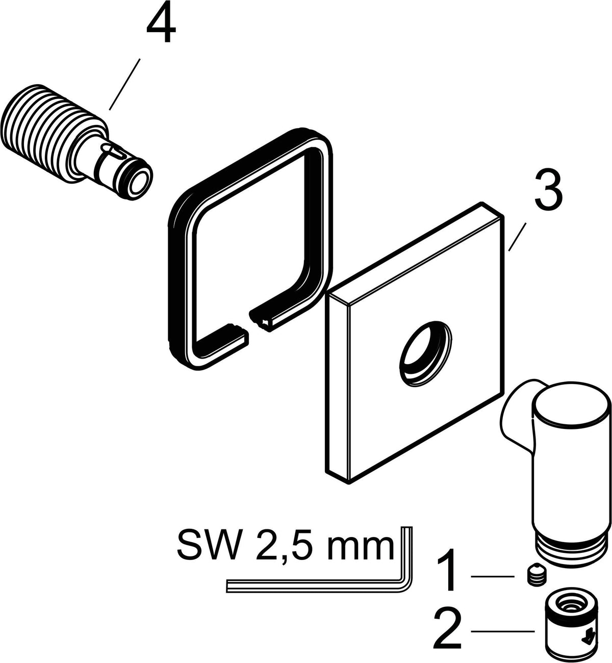 Hansgrohe Wandanschluss FixFit Fine E mit Rückflussverhinderer – 1/2 Zoll, schwarz, 65 mm Rosette