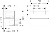 HANSGROHE Xilesa E Waschtischunterschrank 780 mm mit 2 Schubkästen und SoftClose