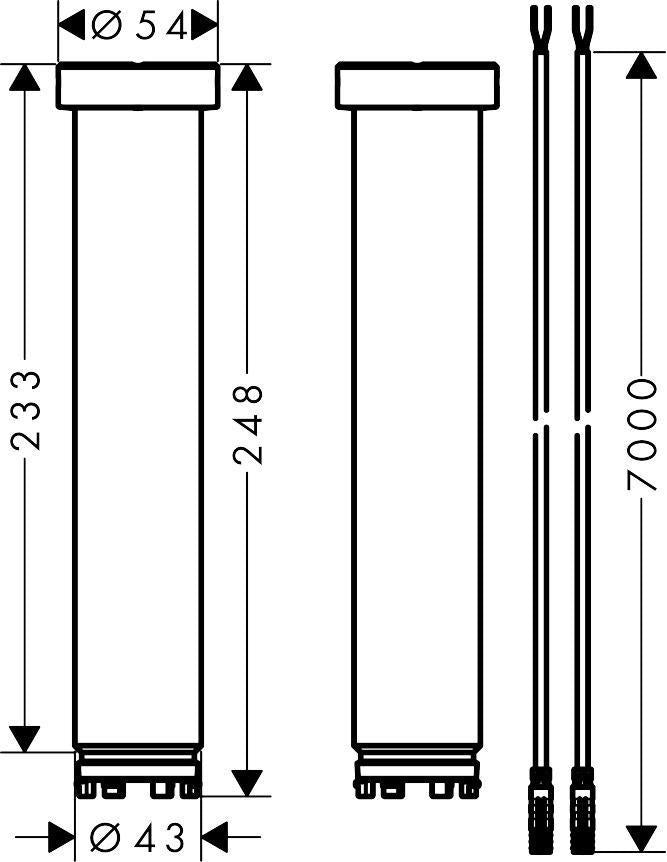 AXOR ShowerSolutions Verlängerungsset 230 mm für Deckenbefestigung ShowerHeaven – 2 Stück, Chrom