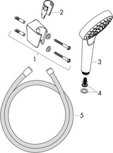 Hansgrohe Brauseset Croma Select S 1jet mit Isiflex Brauseschlauch 1600 mm weiß/chrom
