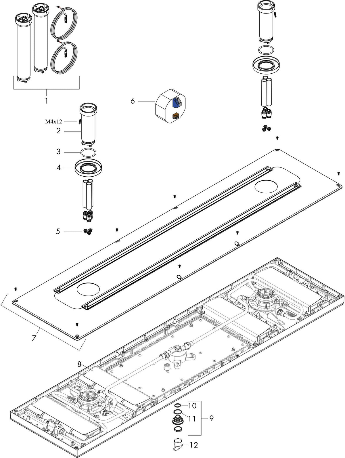 AXOR ShowerHeaven 4 Jet Kopfbrause 1200x1200 mm mit LED-Beleuchtung 3500 K von Hansgrohe