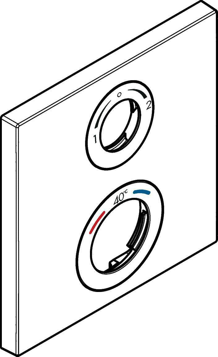 HANSGROHE HG Rosette 155 x 155 mm für UP-Thermostat Ecostat Square mattschwarz