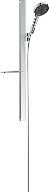 Hansgrohe Rainfinity 130 3jet Brausenset mit Unica E 900mm Stange, Seifenschale und 3 Strahlarten