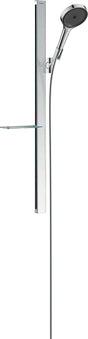 HANSGROHE Rainfinity 130 3jet EcoSmart Brausenset mit Seifenschale, 9 l/min, Chrom – Handbrause, Brausestange, Schlauch