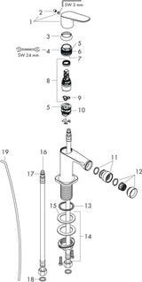 AXOR CITTERIO M Einhebel-Bidetmischer DN 15 mit Zugstangen-Ablaufgarnitur, chrom
