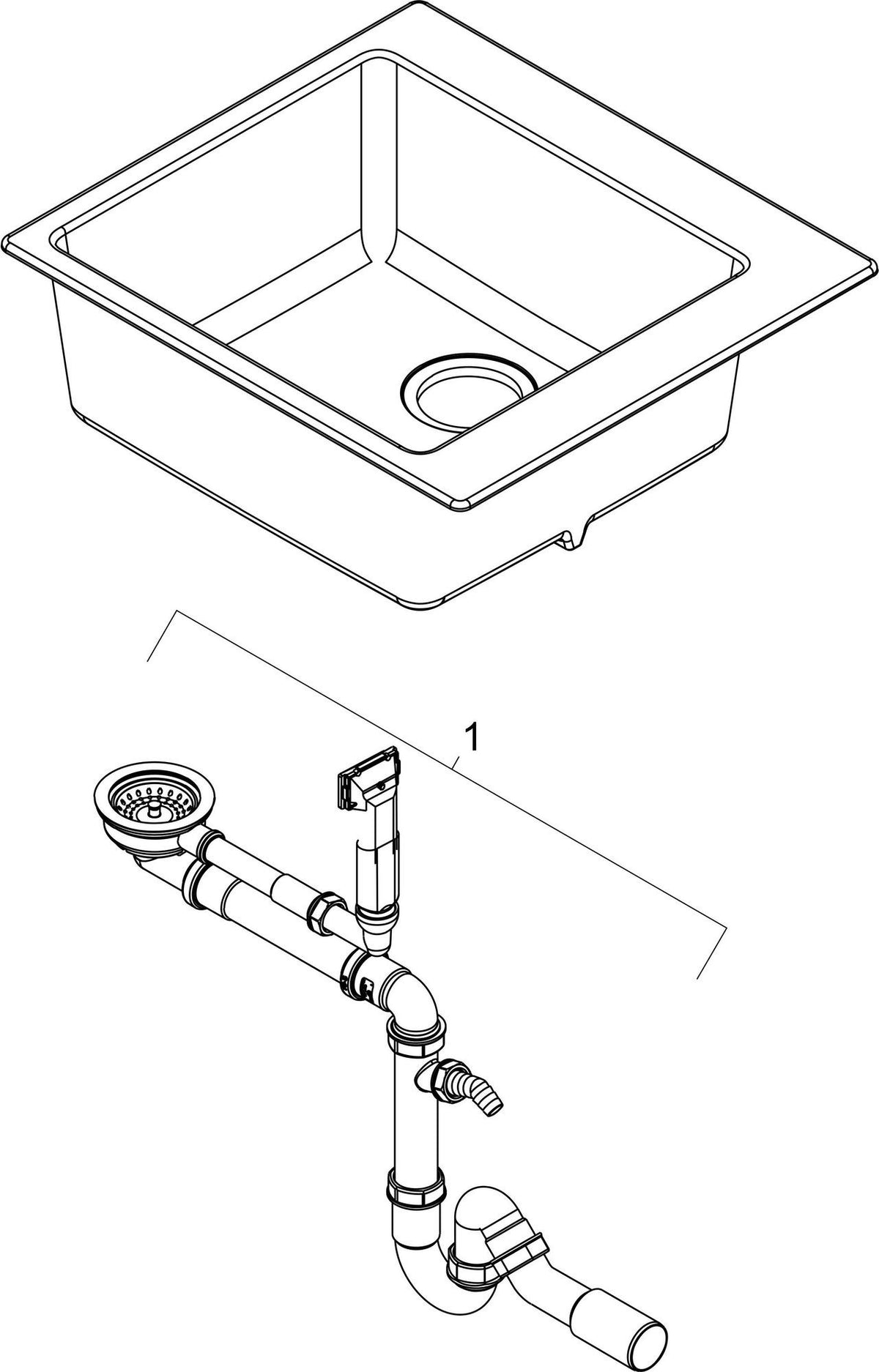 HANSGROHE Unterbauspüle S530-U400 graphitschwarz 456 mm SilicaTec